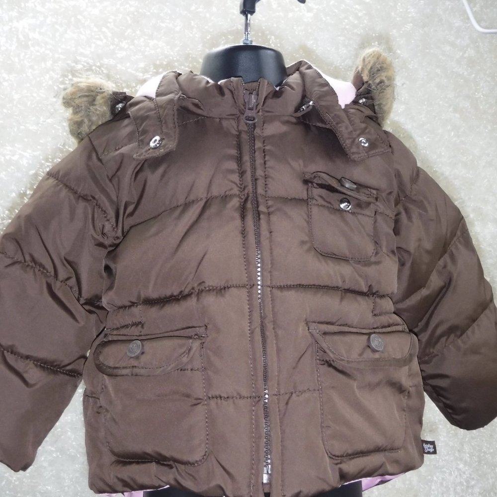 Baby Gap winter coat w/hood, Brown, Size 2